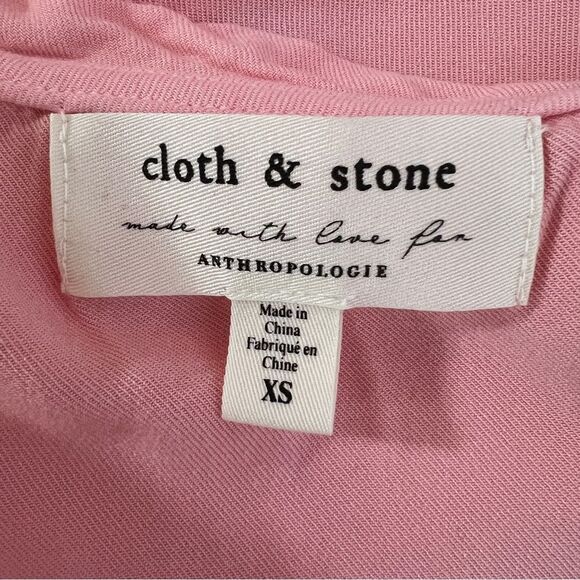 Anthropologie Cloth & Stone Shirt‎ Dress Womens Size XS Pink V Neck - Picture 7 of 8